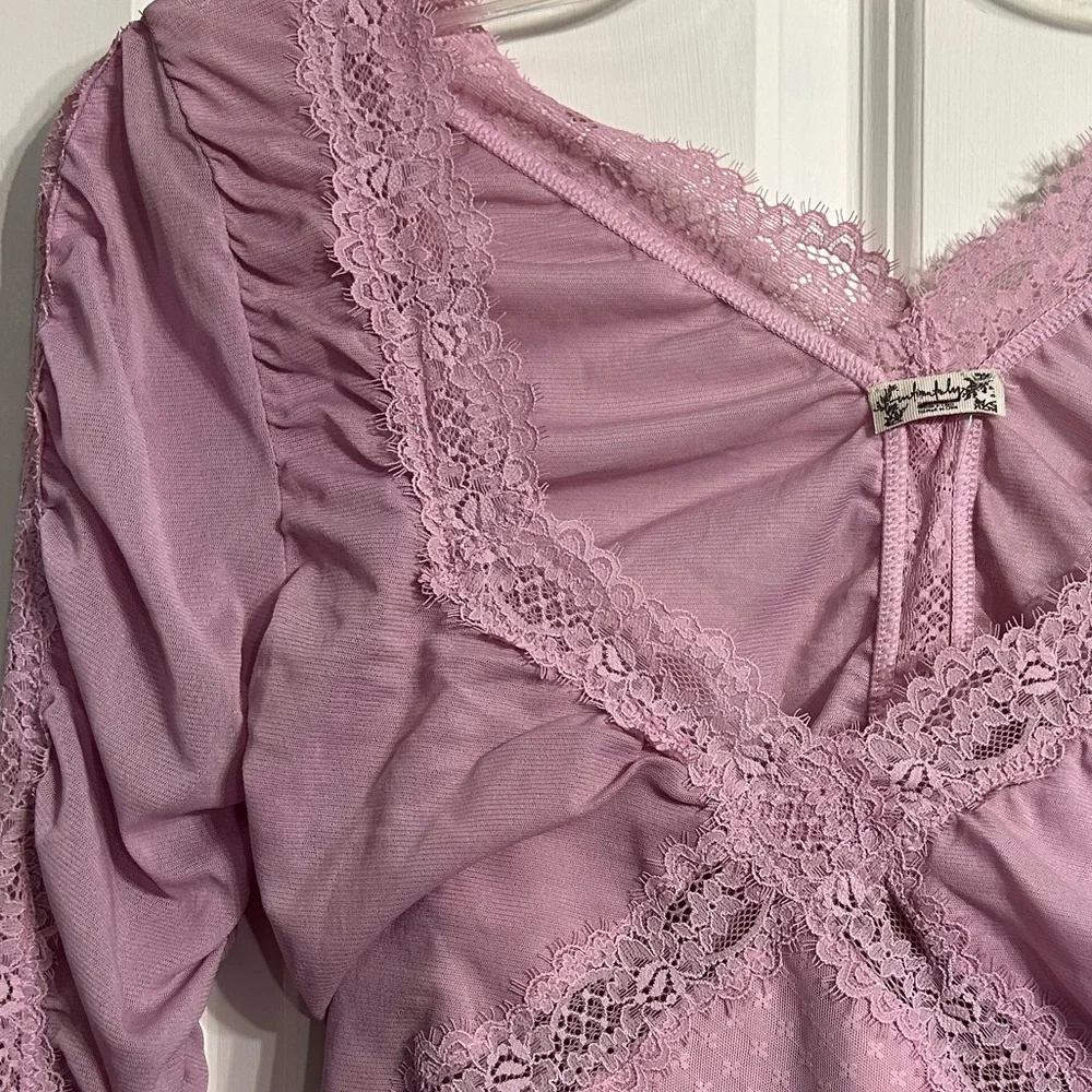 Intimately Free People  Women's Forever Young Bodysuit Plum Blossom Size S
